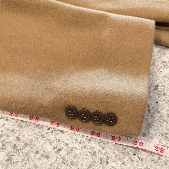 Lauren Ralph Lauren Men's Tan/Beige Long Coat Overcoat 42R Wool/Cashmere/Nylon - Picture 7 of 8